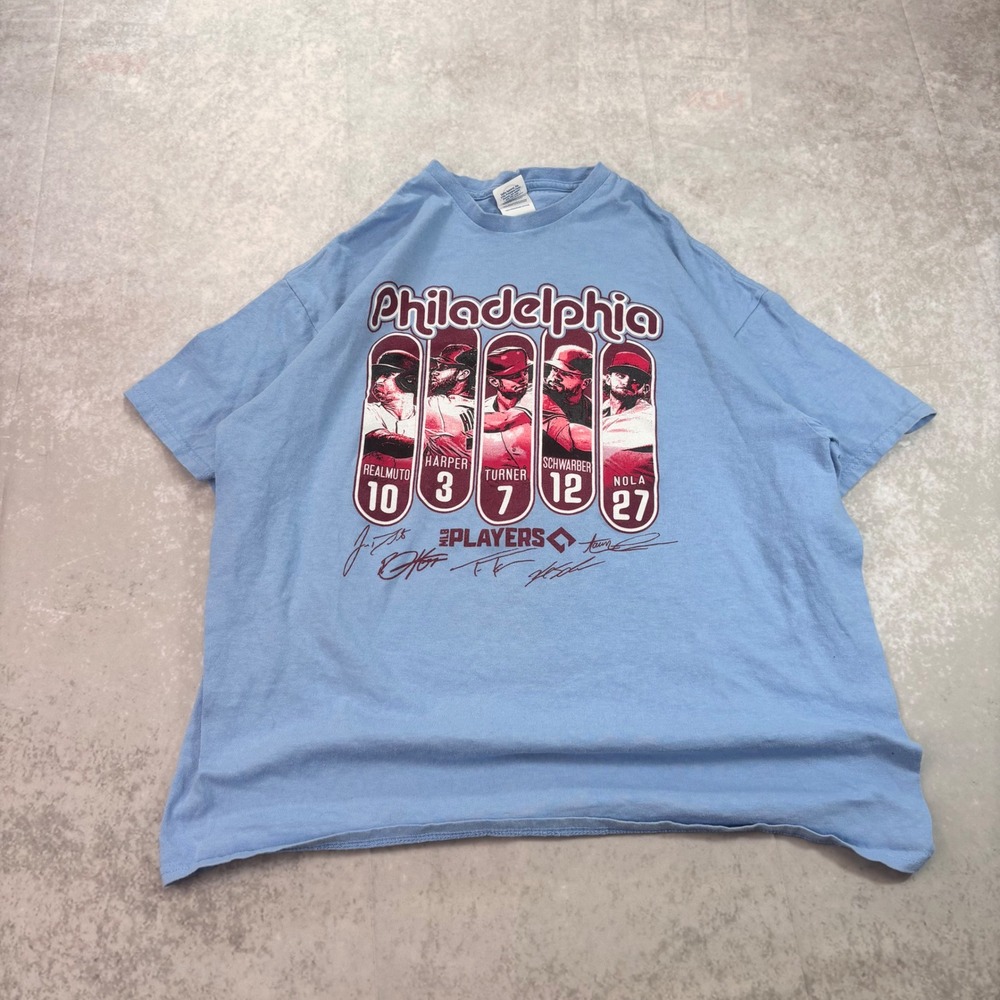 Philadelphia Phillies Players Graphic T-Shirt XL Blue MLB Baseball Harper Turner
